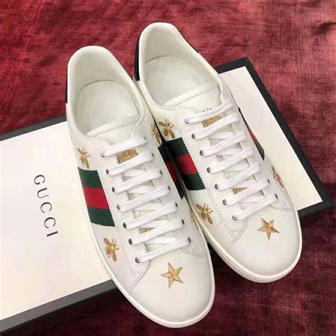 gucci trainers mens white|Gucci star and bee boots.